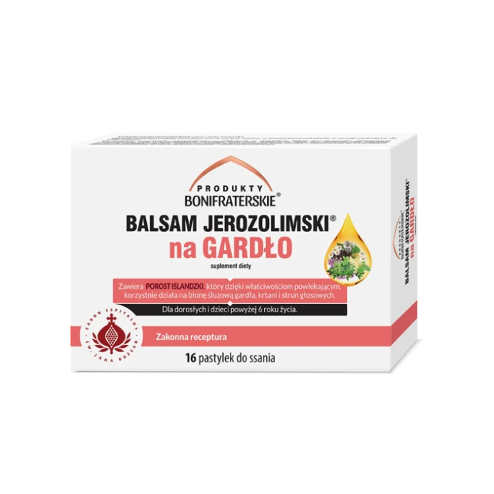 Balsam Jerozolimski na gardło 16 pastylek do ssania- wzór BONI3
