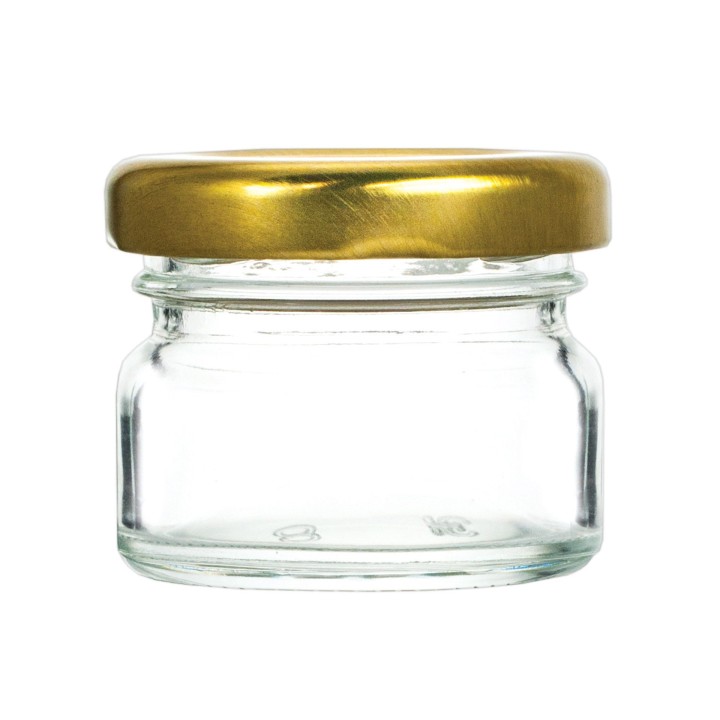 Paczka 30 szt słoiczków 40g z nakrętkami złotymi - A30