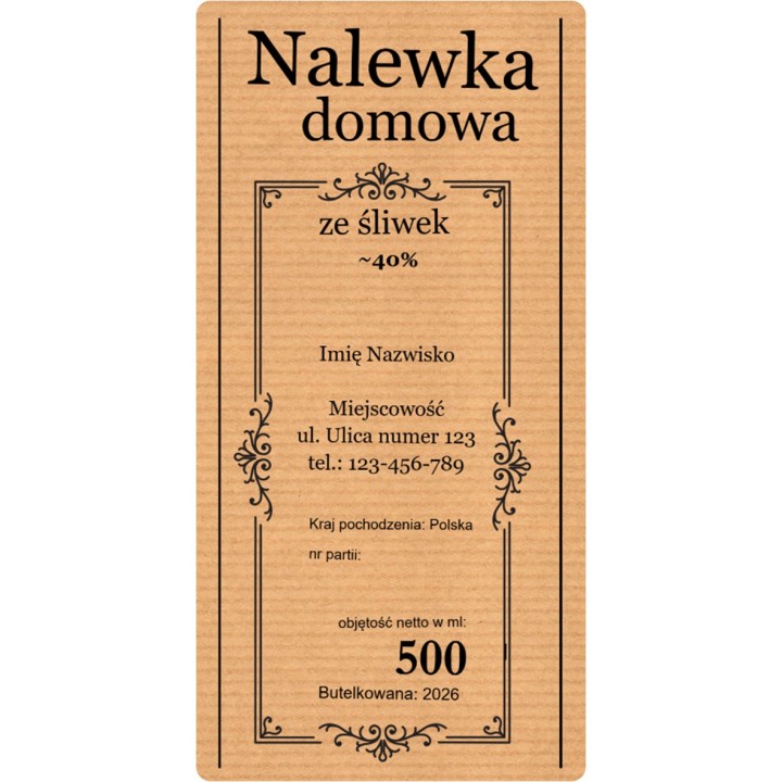 Etykiety na miód z własnym nazwiskiem PERSONALIZOWANE (100 szt) - wzór EN50