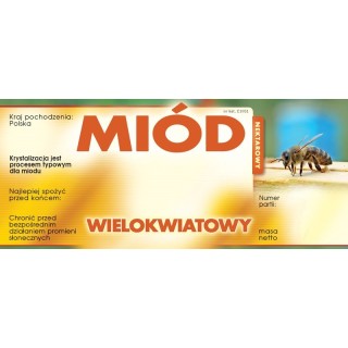 Paczka etykiet na miód wielokwiatowy (100szt)