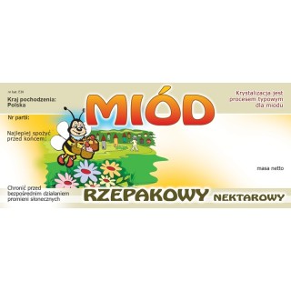 Paczka etykiet na miód rzepakowy