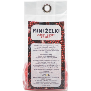 Mini żelki, jeżynowe z granatem i miodem, 100 g