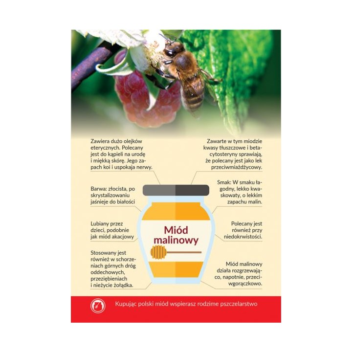 Karta informacyjna A4 "MIÓD MALINOWY"  - KI6