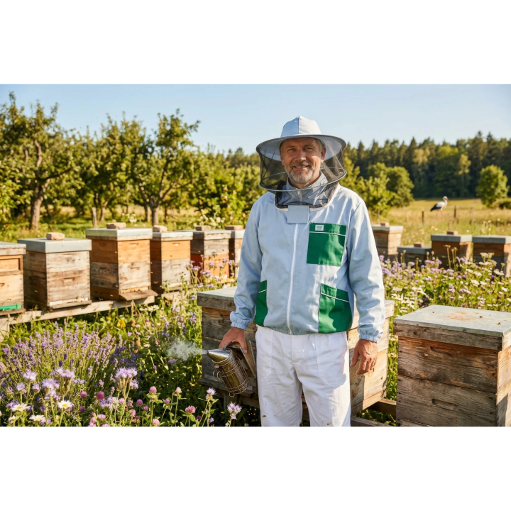 Bluza pszczelarska rozpinana z kapeluszem SAF NATURA, model 2 - SN_6058N