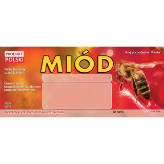 Paczka etykiet na miód uniwersalna 116x50 (100 szt)