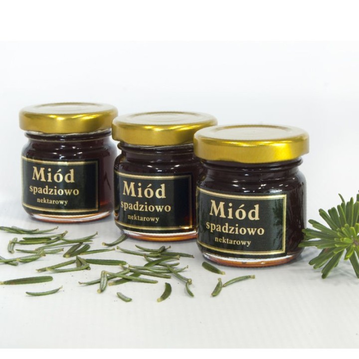 Paczka małych etykiet ze złoceniem (miód malinowy) 10szt - wzór EM31