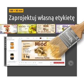 Samoprzylepne etykiety personalizowane 100x50 mm (100 szt.)
