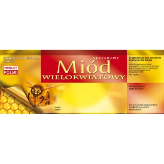 Paczka dużych etykiet na miód wielokwiatowy