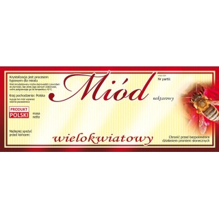 Paczka dużych etykiet na miód wielokwiatowy (100szt)