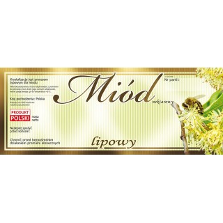 Paczka dużych etykiet na miód lipowy (100szt)
