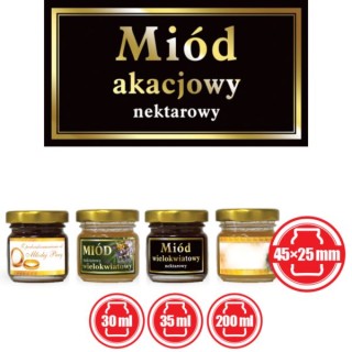 Paczka małych etykiet ze złoceniem (miód akacjowy) 10szt - wzór EM41