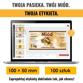 Samoprzylepne etykiety personalizowane 100x50 mm (100 szt.)
