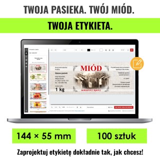 Samoprzylepne etykiety personalizowane 144x55 mm (100 szt.)