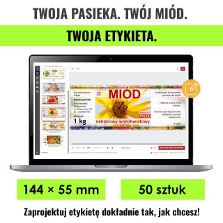 Samoprzylepne etykiety personalizowane 144x55 mm (50 szt.)
