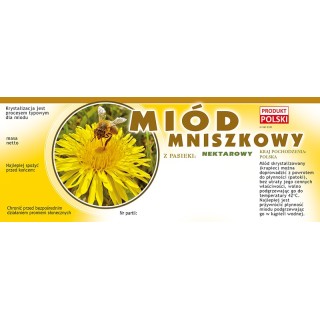 Paczka dużych etykiet na miód mniszkowy