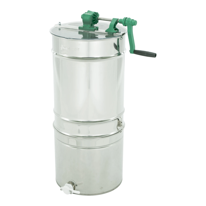 Miodarka diagonalna 2-ramkowa Ø420 mm, ramka: D, ręczna, z odstojnikiem 50 kg i sitem – COMPATTO - SN_350