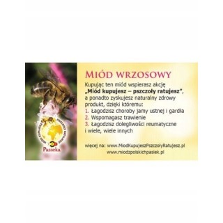 Ulotki o miodzie "Miód wrzosowy" (20szt)