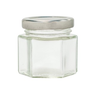 Paczka 12 szt słoiczków sześciokątnych 50ml z nakrętkami