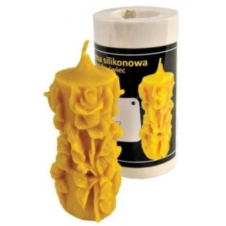 Silikonowa forma na świece - Świeca z różami - wzór F122