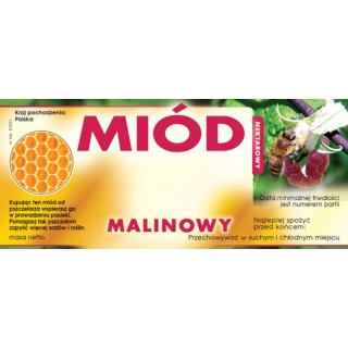 Paczka etykiet na miód malinowy (100szt) - wzór E1031