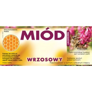 Paczka etykiet na miód wrzosowy (100szt) - wzór E1032