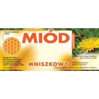 Paczka etykiet na miód mniszkowy (100szt) - wzór E1034