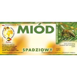 Paczka etykiet z logo akcji na miód ze spadzi iglastej (100szt) - wzór E1228LOGO
