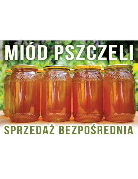 Duża tablica reklamowa MIÓD-SPRZEDAŻ BEZPOŚREDNIA wzór F332