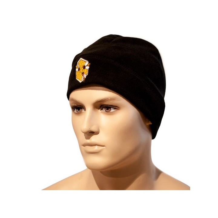 Czapka z haftem z motywem pszczelarskim - PSZCZOŁY -  mikropolar, czarna - wzór CZA5