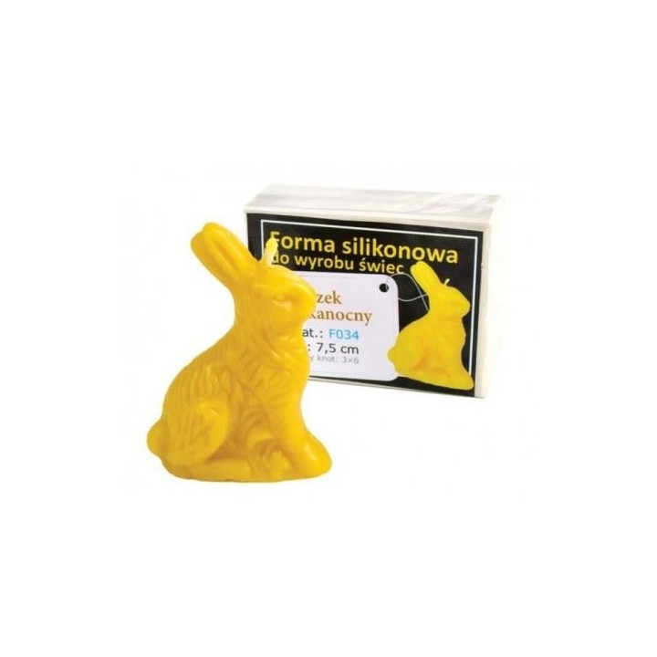 Silikonowa forma na świecę - Zajączek wielkanocny 7,5 cm - wzór F034