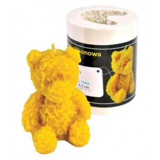 Silikonowa forma na świece - Różany miś - wzór FS42