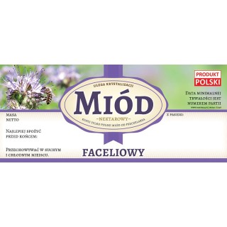 Paczka etykiet na miód faceliowy (100szt) - wzór E1258