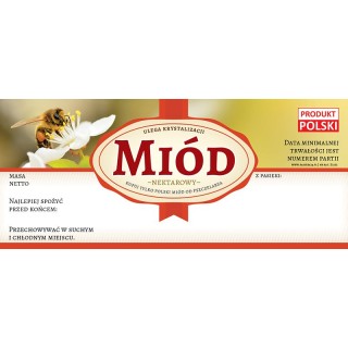 Paczka etykiet na miód prosto z ula (100szt) - wzór E1262