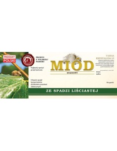 Paczka dużych etykiet na miód ze spadzi liściastej...