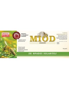 Paczka dużych etykiet na miód ze spadzi iglastej (100szt)...