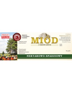 Paczka dużych etykiet na miód z terenów leśnych...