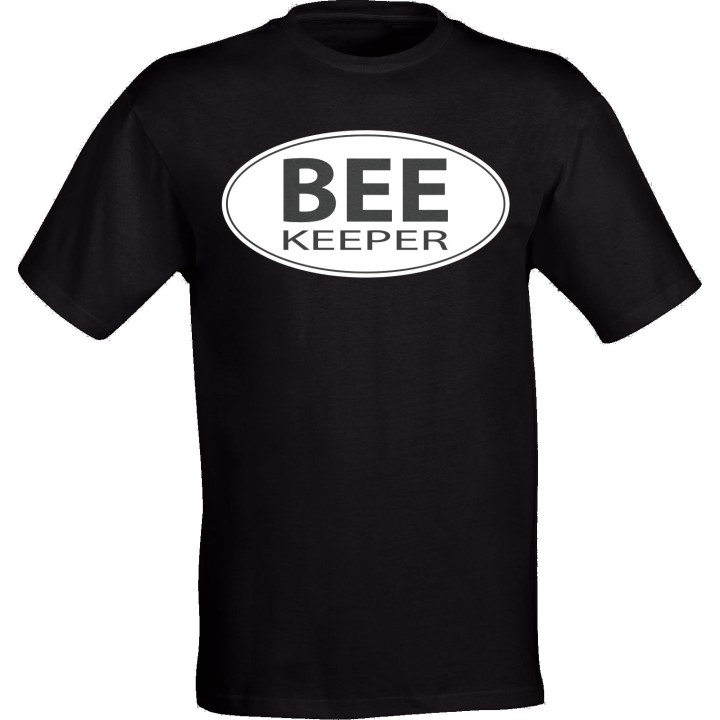 Koszulka bawełniana z motywem pszczelarskim BEE KEEPER (czarna) - KA41