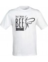 Koszulka bawełniana z nadrukiem BEE HAPPY (biała)