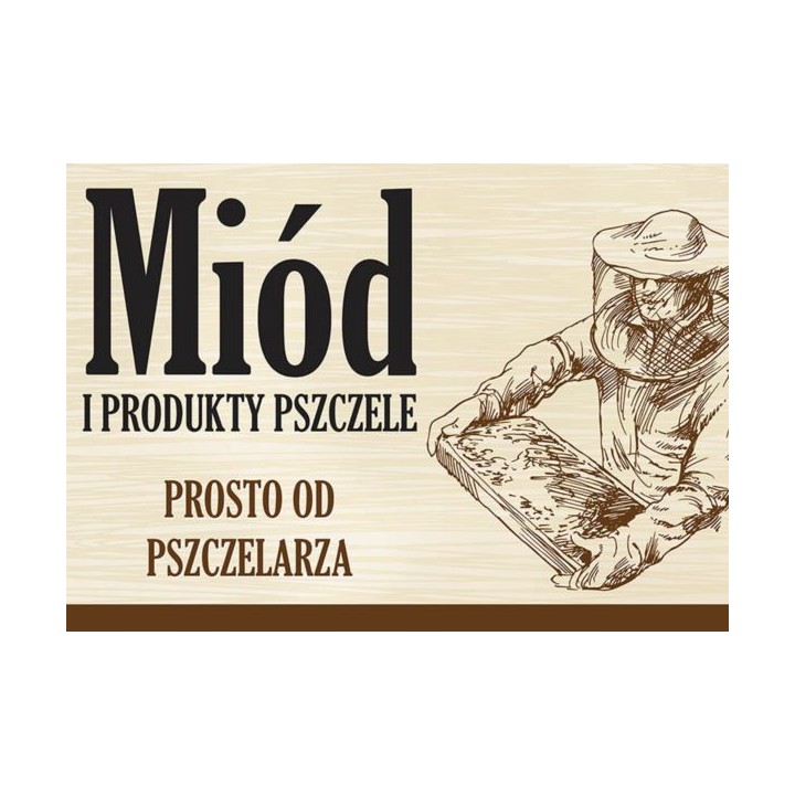 Duża tablica reklamowa  sprzedaż miodu PCV – F340