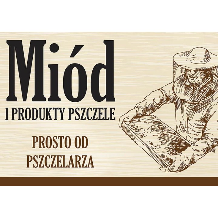 Średnia tablica reklamowa na miód PCV - wzór F240