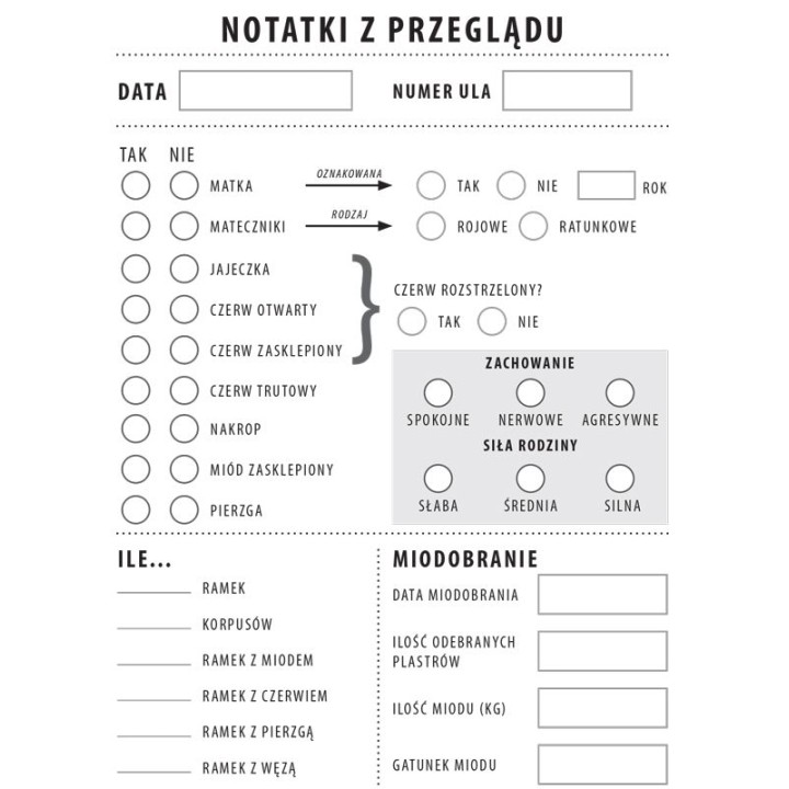 Notatnik pszczelarski - wzór K215