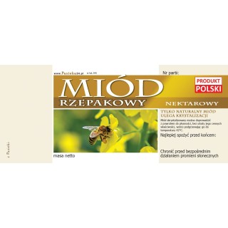 Paczka etykiet na miód rzepakowy (100szt) - wzór E45