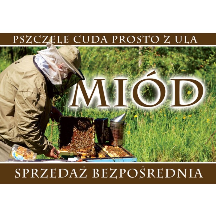 Duża tablica reklamowa  sprzedaż miodu PCV – F316