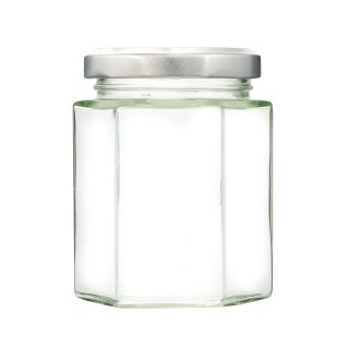 Paczka 12 szt słoiczków sześciokątnych 180 ml z zakrętką wzór A55