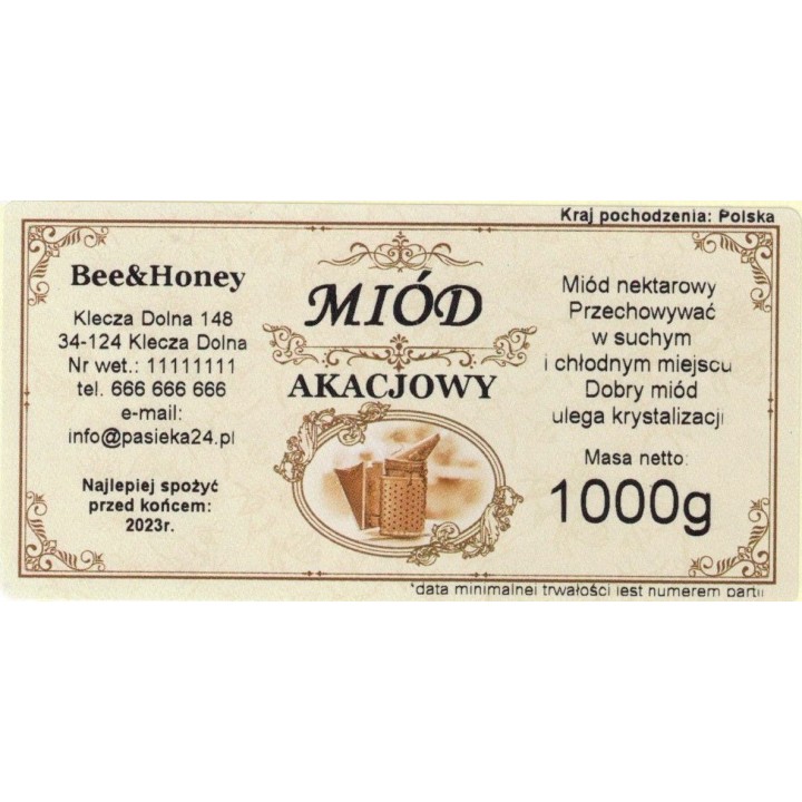 Etykieta z własnym nazwiskiem (100 szt) - wzór EN16