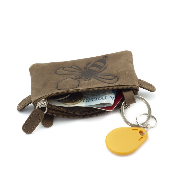 Etui skórzane na klucze z emblematem pszczoły PS1