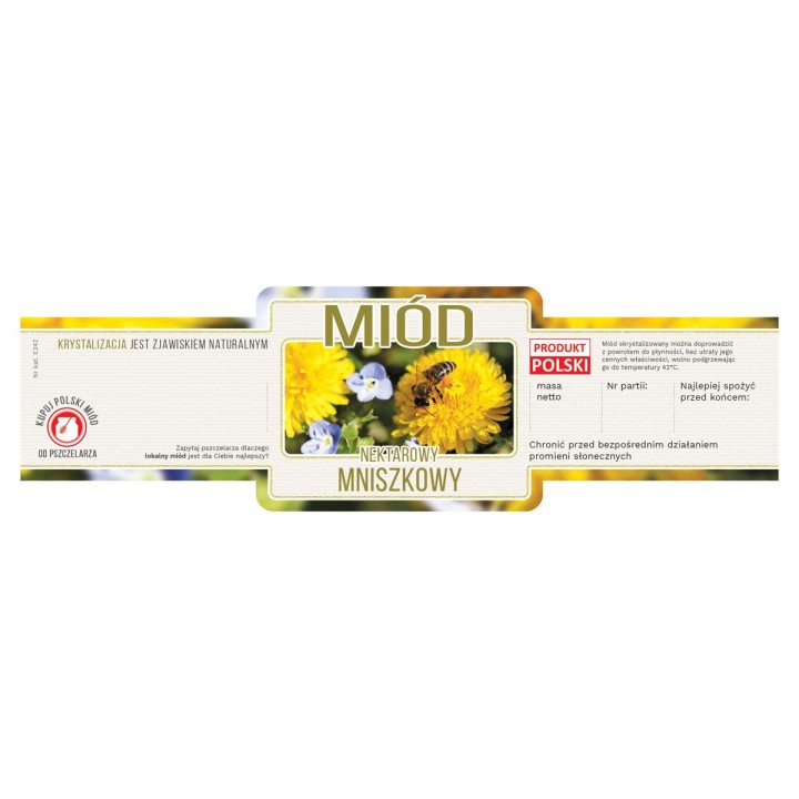 Paczka etykiet ozdobnych na miód mniszkowy (100szt) - wzór E242