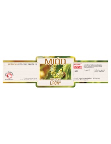 Paczka etykiet ozdobnych na miód lipowy (100szt) - wzór E243