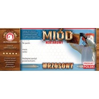 Paczka etykiet na miód wrzosowy (100szt) - wzór E1292