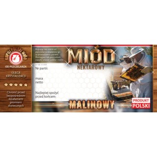 Paczka etykiet na miód malinowy (100szt) - wzór E1293